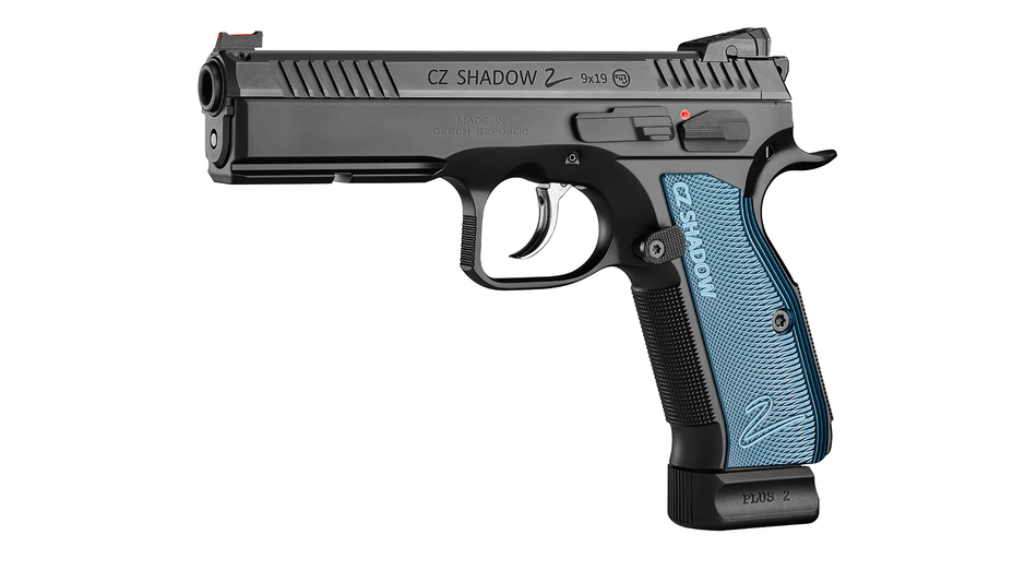 Pistole CZ Shadow 2 9mm Para , schwarz, blaue Alu-Griffschalen